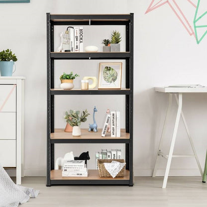 Black Heavy Duty Steel 5 Tier Garage Adjustable Shelving Storage Rack
