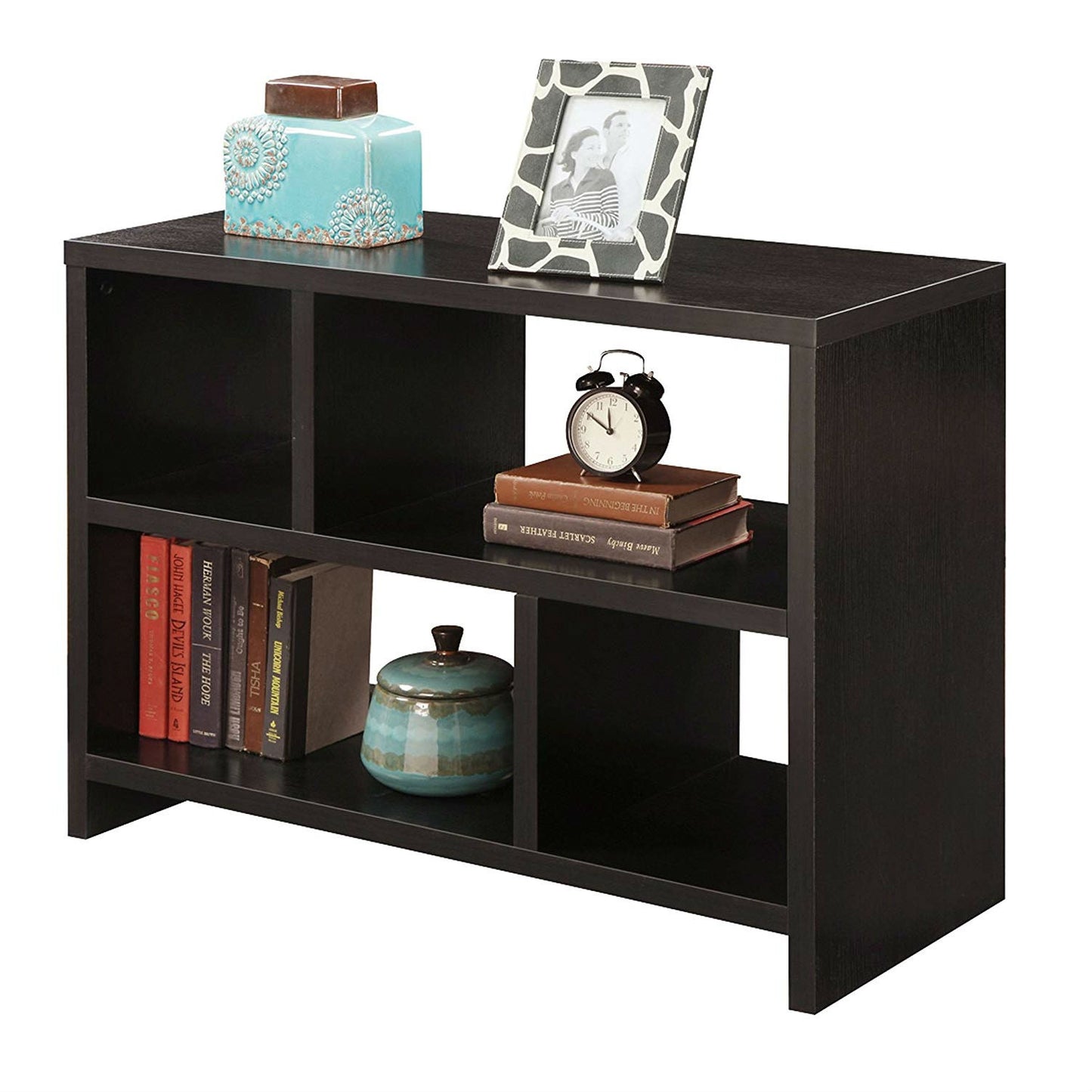 Modern 2-Shelf Bookcase Console Table