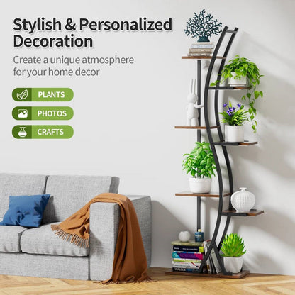 63-inch Tall Modern 6-Shelf Indoor Plant Stand Shelving Unit
