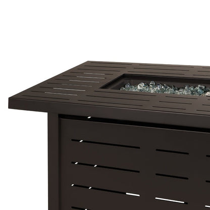 50,000 BTU Brown Steel LP Gas Propane Fire Pit w/ Auto Ignition