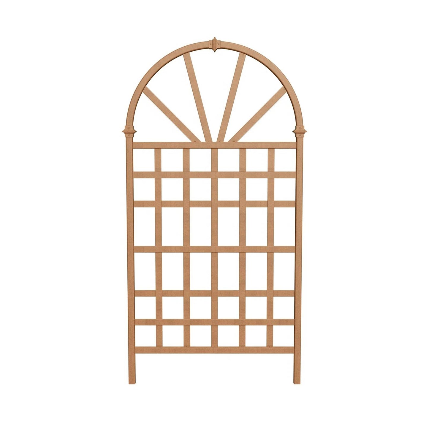 77-inch Outdoor Light Brown Vinyl Lattice Garden Trellis with Arched Top