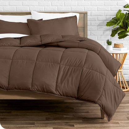 Queen Size All Season Super Soft Down Alternative Comforter Set Chocolate