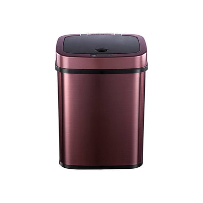 Small 3-Gallon Motion Sensor Touchless Stainless Steel Trash Can Burgundy