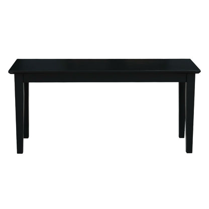 Solid Wood Entryway Accent Bench in Black Finish