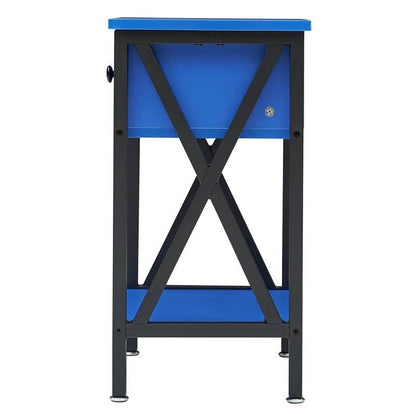 Rustic 1 Drawer Blue Nightstand - Set of 2