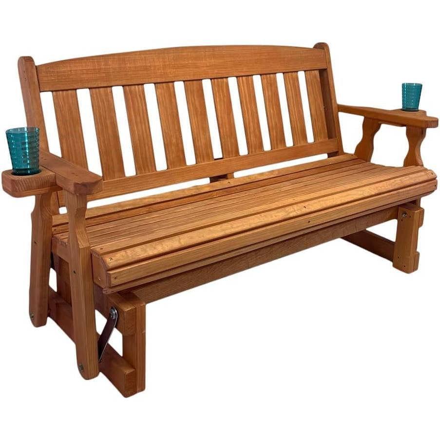 Made In USA 4ft Handmade Amish Heavy Duty Porch Glider Cedar