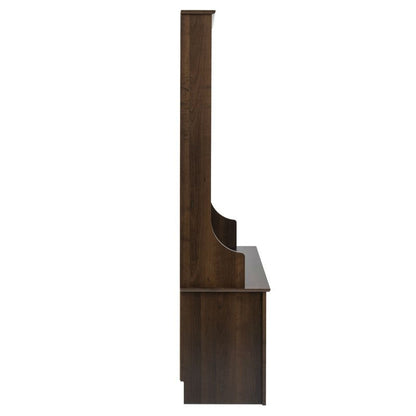 Dark Brown Espresso Entryway Hall Tree Shoe Cubbie Coat Rack