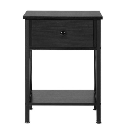 Rustic 1 Drawer Black Nightstand - Set of 2