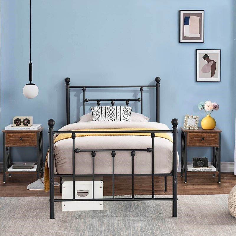Rustic 1 Drawer Brown Nightstand - Set of 2
