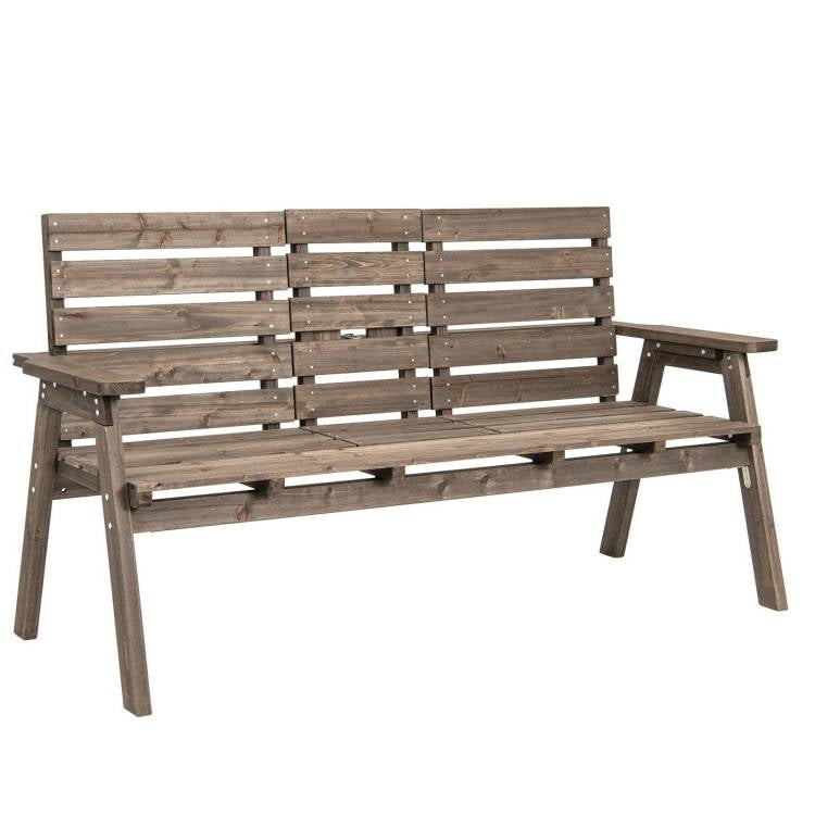 FarmHouse Foldable Center Fir Wooden Outdoor Bench