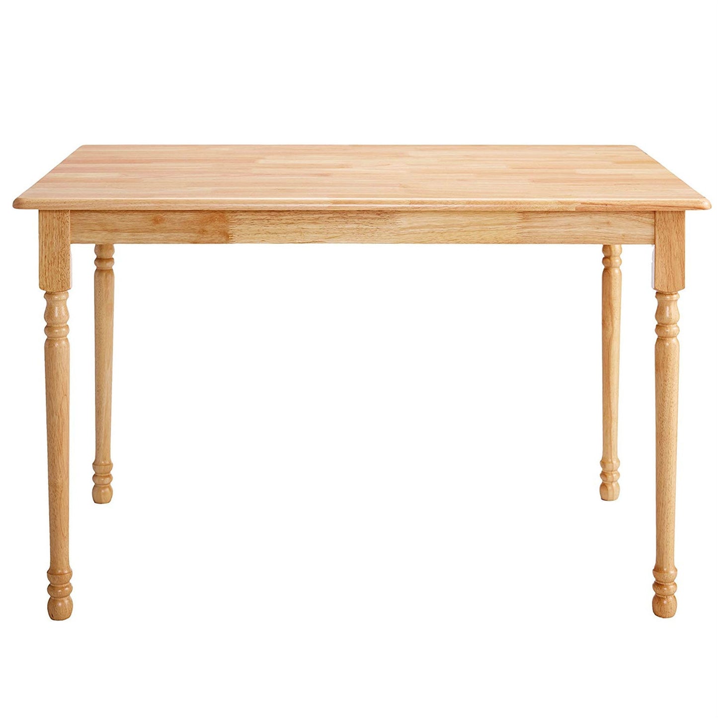 Natural Wood Finish Rectangular Dining Table with Butcher Block Top