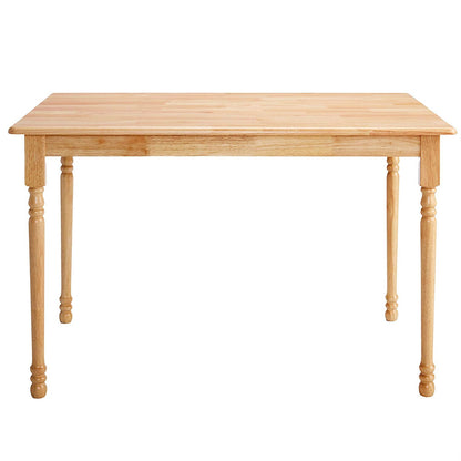 Natural Wood Finish Rectangular Dining Table with Butcher Block Top