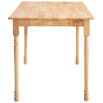 Natural Wood Finish Rectangular Dining Table with Butcher Block Top