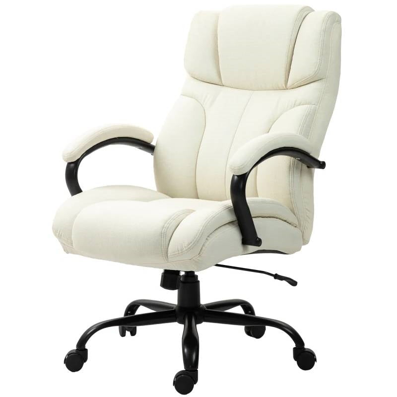 Cream Big and Tall Executive Adjustable Height Office Chair