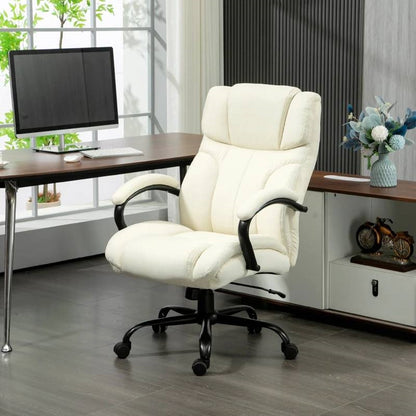 Cream Big and Tall Executive Adjustable Height Office Chair