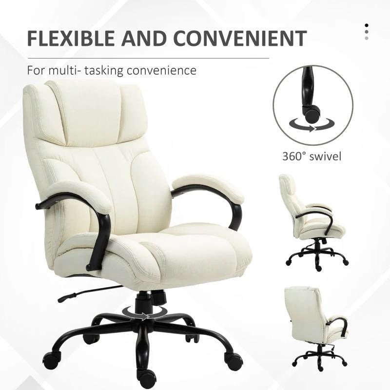 Cream Big and Tall Executive Adjustable Height Office Chair