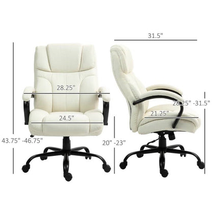 Cream Big and Tall Executive Adjustable Height Office Chair