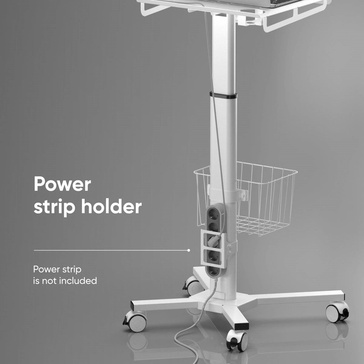 Hospital White Mobile Stand-Up Computer Desk Work Station