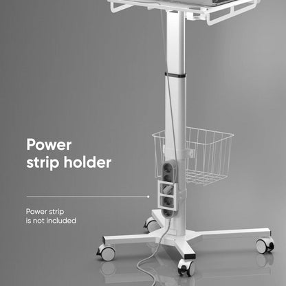 Hospital White Mobile Stand-Up Computer Desk Work Station