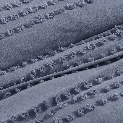 Full/Queen 100% Cotton Boho Dot Comforter Set Denim