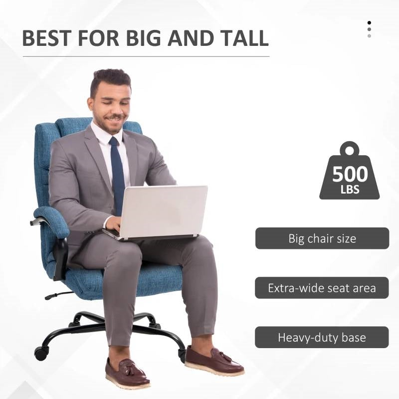 Denim Big and Tall Executive Adjustable Height Office Chair