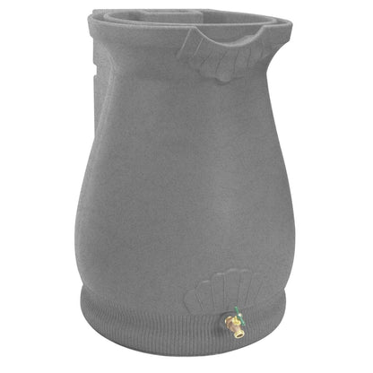 Dark Grey Granite 65 Gallon Plastic Urn Rain Barrel with Planter Top