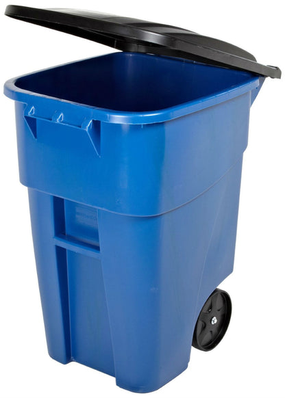 50 Gallon Blue Commercial Heavy-Duty Rollout Waste/Utility Container
