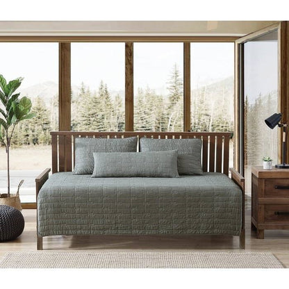 Lightweight Green Brick Fish 4 Piece Cotton Daybed Set