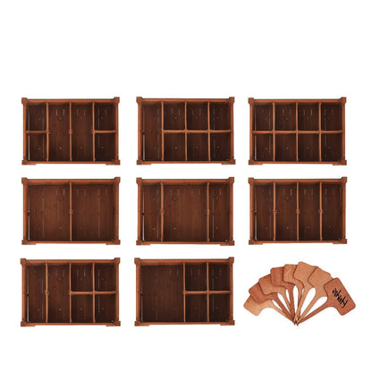Customizable Elevated Fir Wood Wheeled Planter Garden