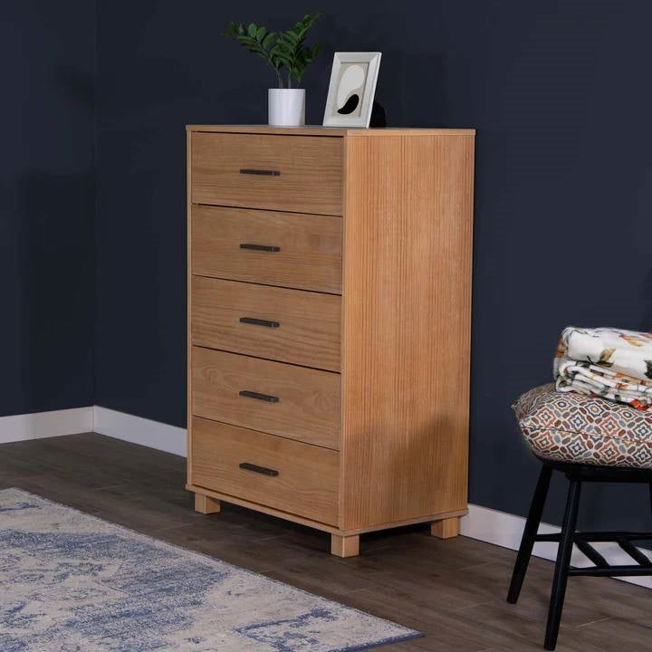 Farmhouse Modern 5 Drawer Chest in Acacia