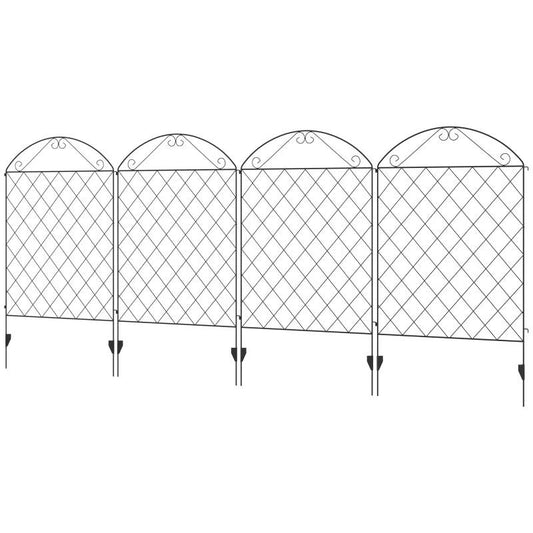 4 Pack Steel Foldable Fence Arch Trellis Panel Animal Barrier