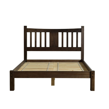 King Size FarmHouse Solid Wood Platform Bed in Espresso