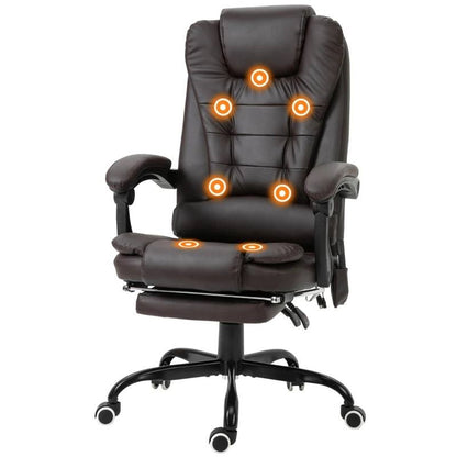 Espresso7 Mode Vibrating High Back Executive Massage Adjustable Office Chair