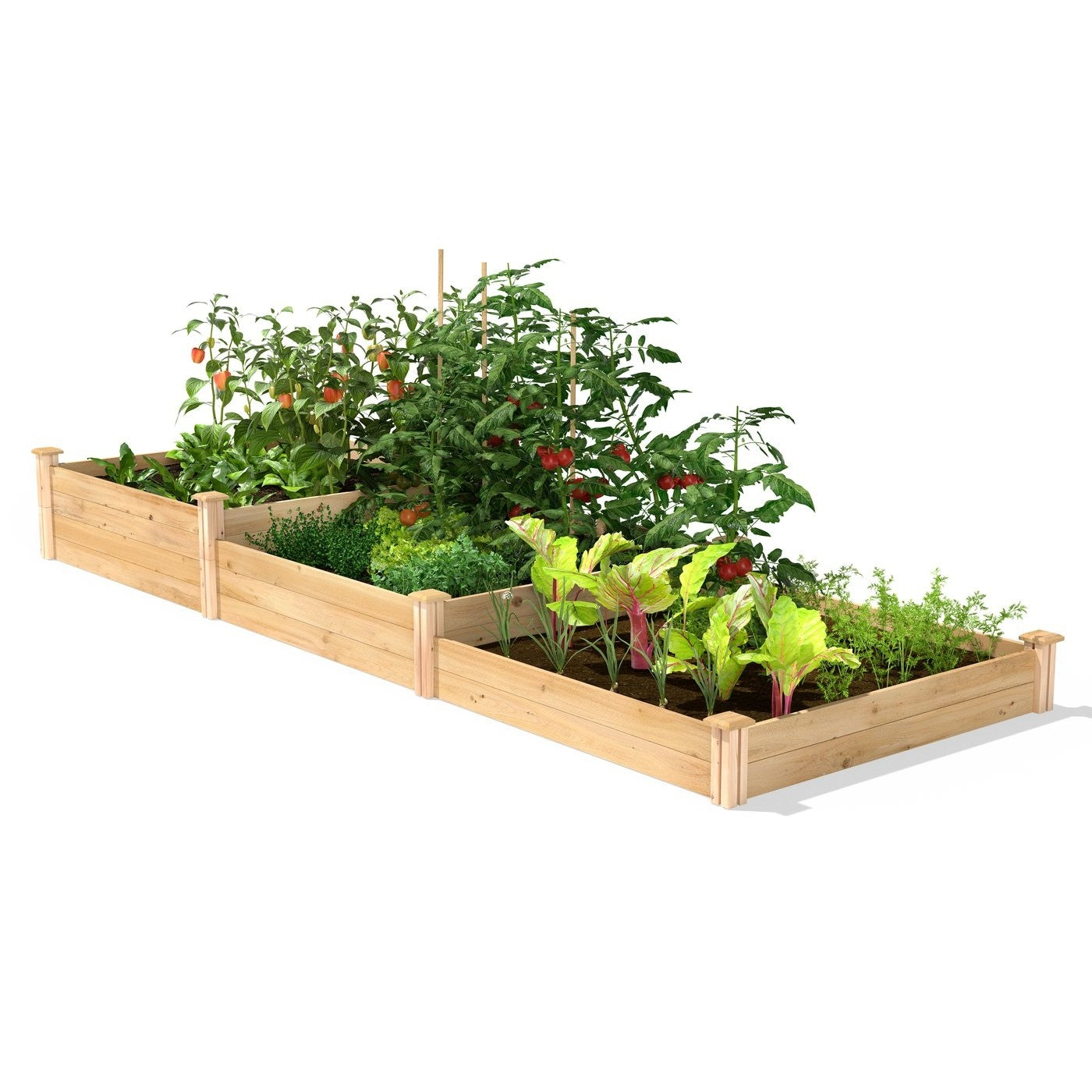 4 ft x 12 ft Cedar Wood 3 Tier Raised Garden Bed - Made in USA - Made in USA