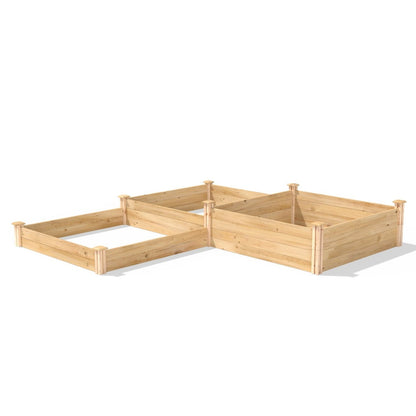 4 ft x 12 ft Cedar Wood 3 Tier Raised Garden Bed - Made in USA - Made in USA
