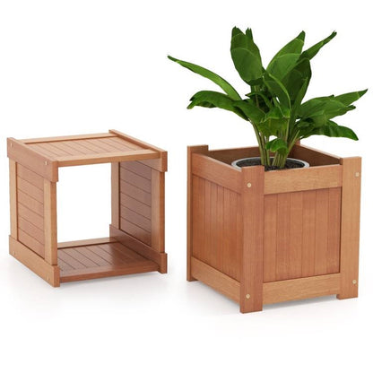 FarmHouse Hardwood Planter Boxes Garden Bench