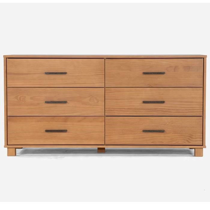 Farmhouse Modern 6 Drawer Double Dresser in Acacia