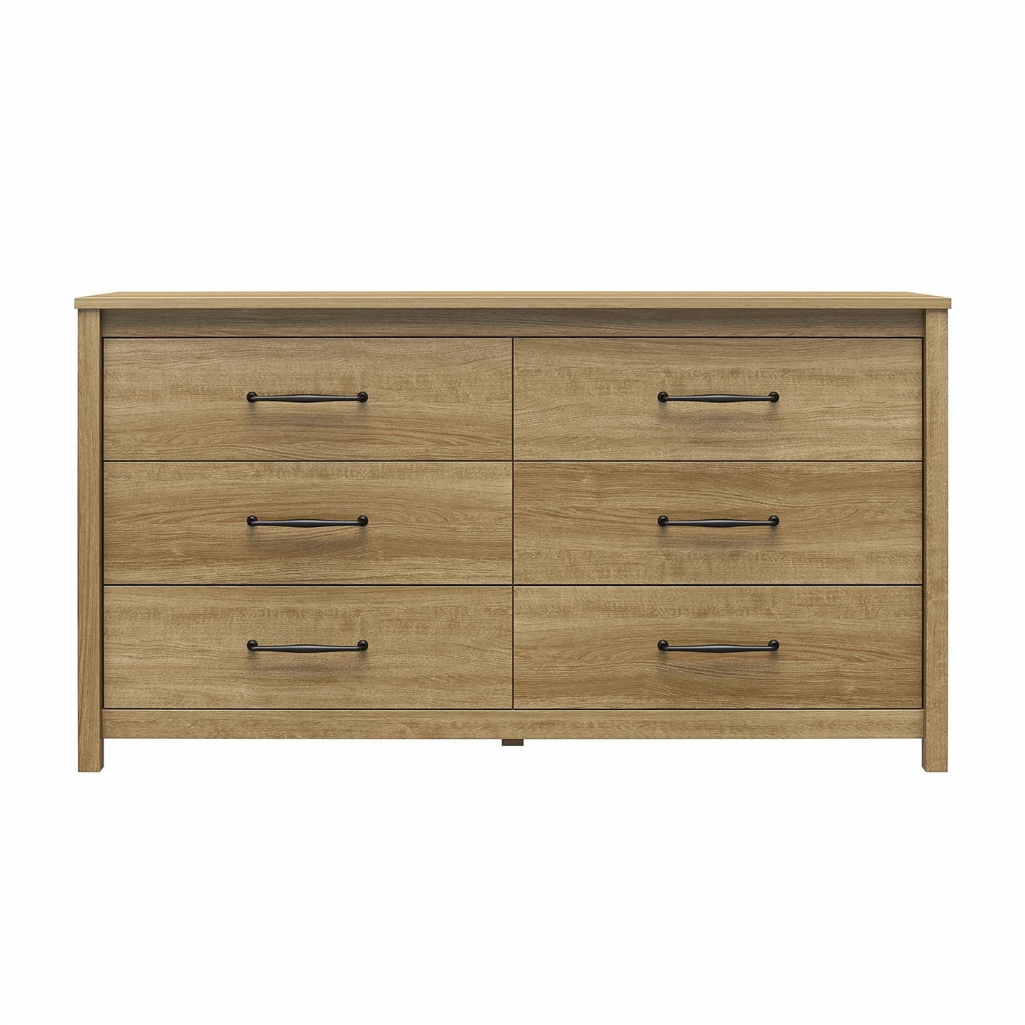 Rustic Farmhouse 6-Drawer Dresser, Natural