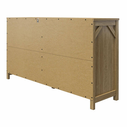 Rustic Farmhouse 6-Drawer Dresser, Natural