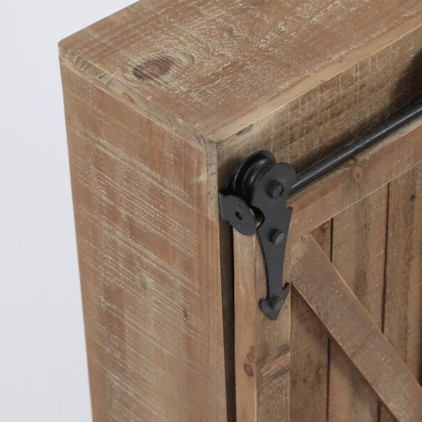 Farmhouse Sliding Bathroom Wall Mounted Cabinet 2-Doors &amp; Shelves