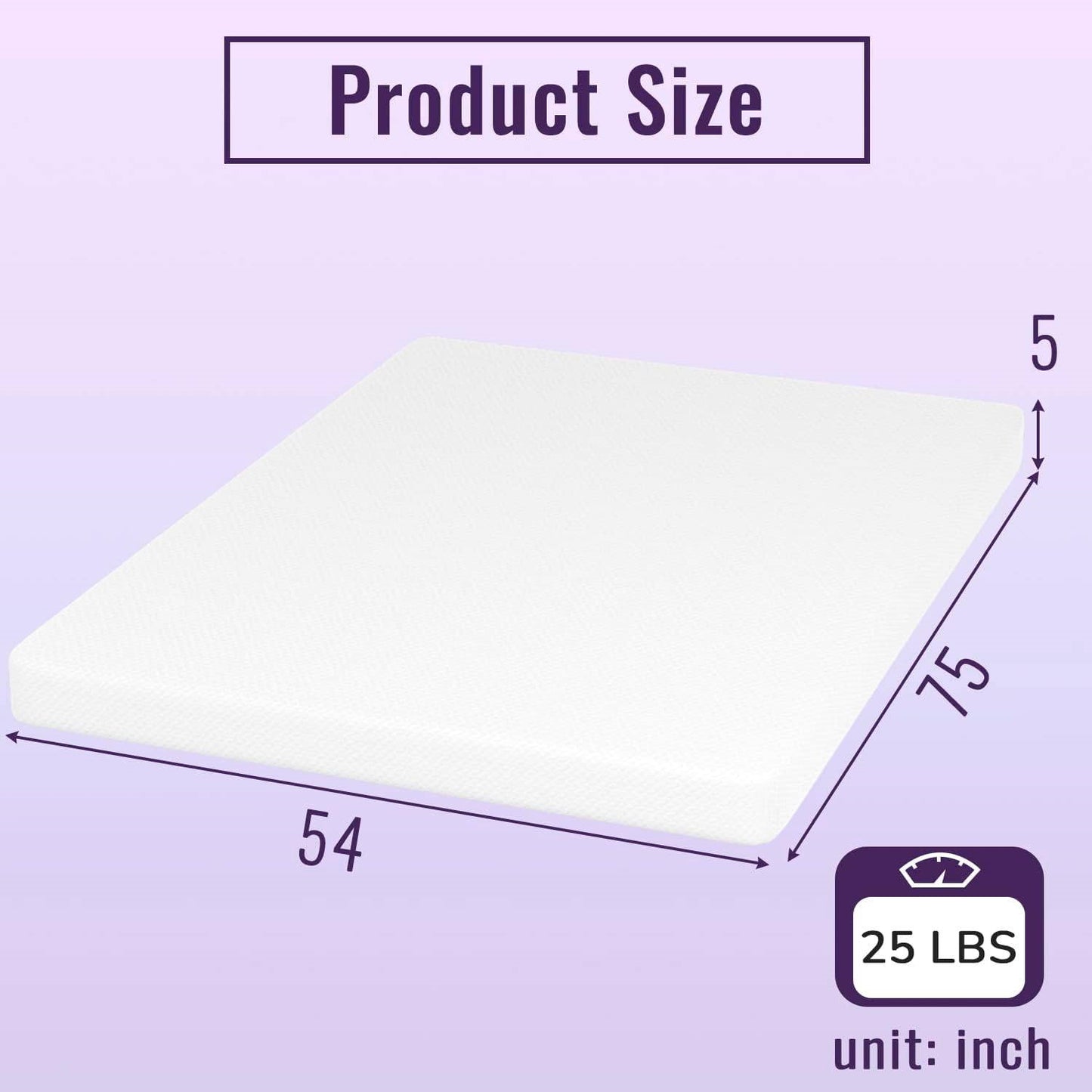 Full size 5-inch Charcoal Infused Memory Foam Mattress with Removable Cover