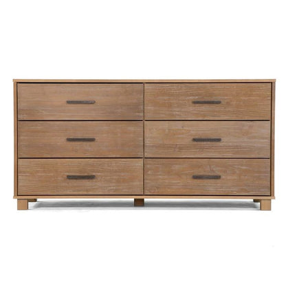 Farmhouse Modern 6 Drawer Double Dresser in Pine