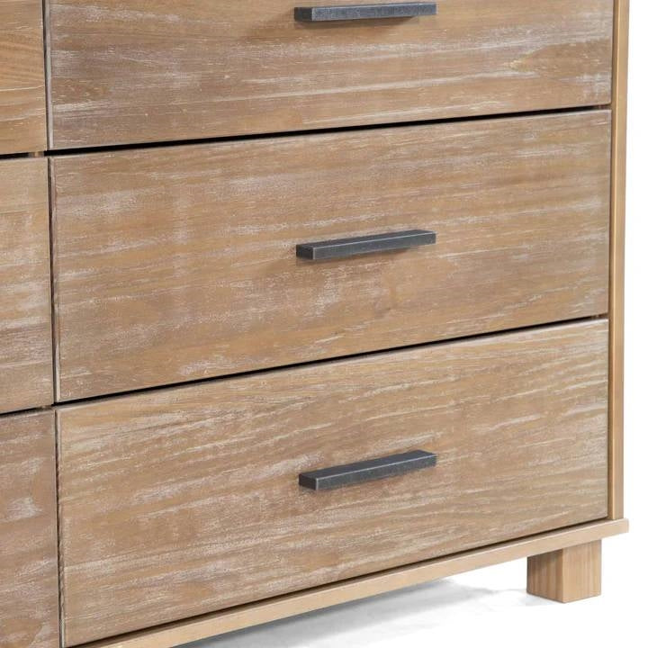 Farmhouse Modern 6 Drawer Double Dresser in Pine