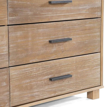 Farmhouse Modern 6 Drawer Double Dresser in Pine