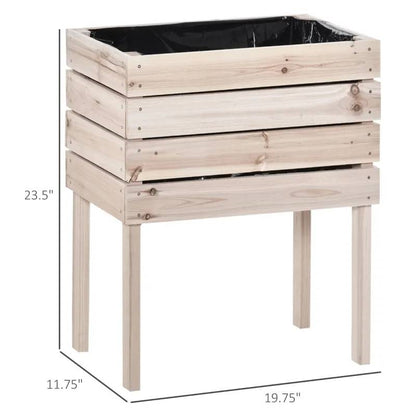FarmHouse 4 Piece Wooden Elevated Planter Raised Garden Box