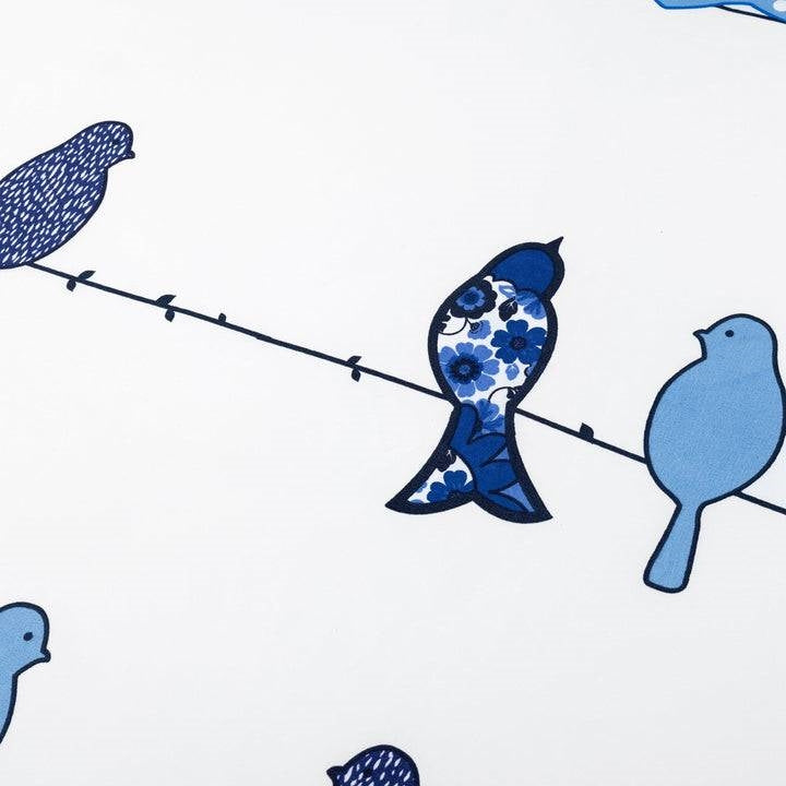 Full Size Blue Birds Polyester 6 Piece Soft Sheet Set