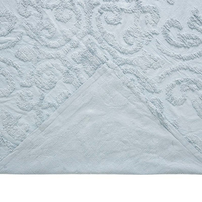 Full Size OverSized 100% Cotton Chenille 3 PCS Coverlet Bedspread Set in Blue