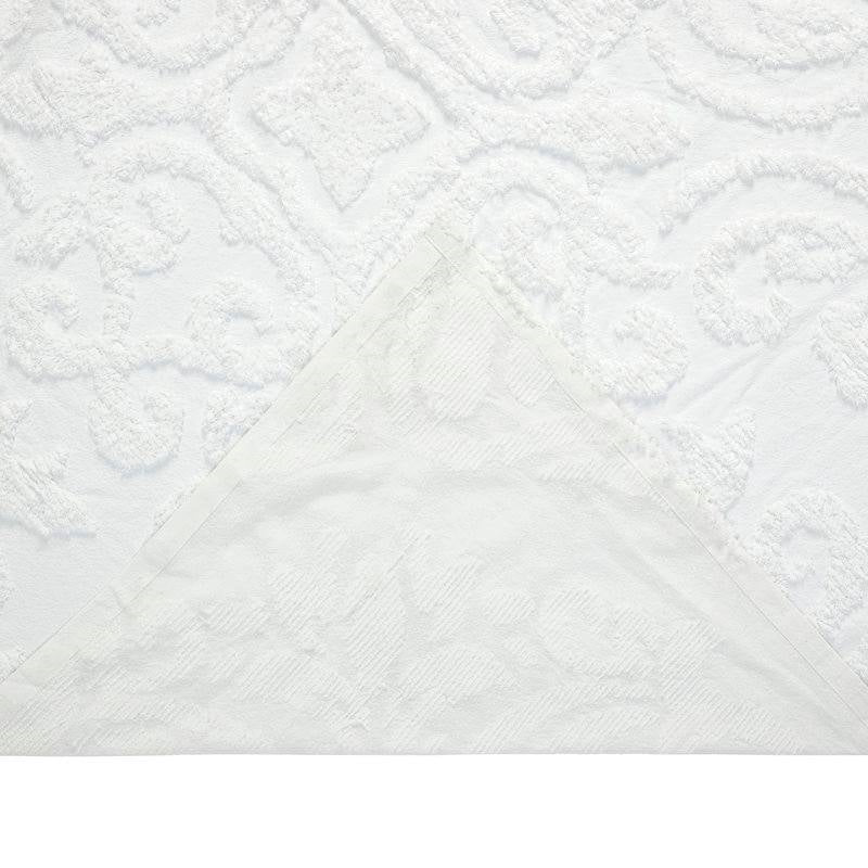 Full Size OverSized 100% Cotton Chenille 3 PCS Coverlet Bedspread Set in White