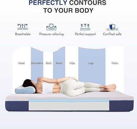 Full Size - 6 Inch Gel Infused Medium Firm Memory Foam Mattress