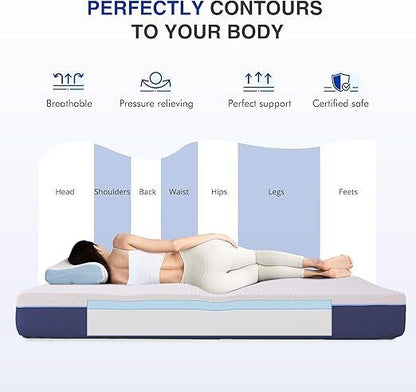 Full Size - 6 Inch Gel Infused Medium Firm Memory Foam Mattress